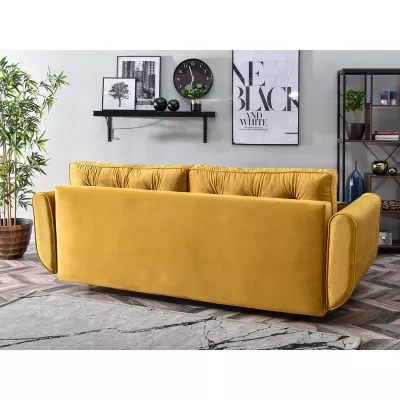 Schlafsofa LALESKA – Honig/Schwarz