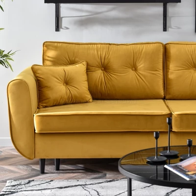 Schlafsofa LALESKA – Honig/Schwarz