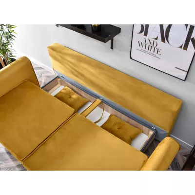 Schlafsofa LALESKA – Honig/Schwarz