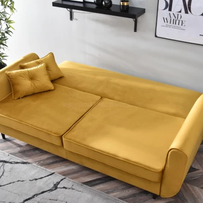 Schlafsofa LALESKA – Honig/Schwarz