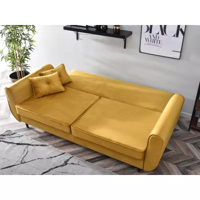 Schlafsofa LALESKA – Honig/Schwarz