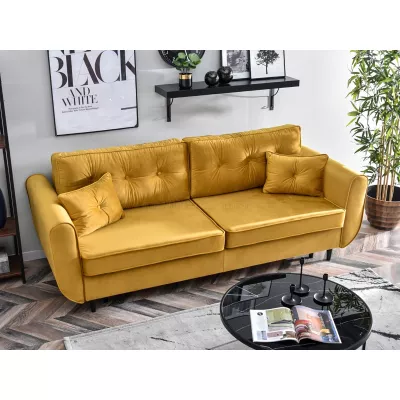 Schlafsofa LALESKA – Honig/Schwarz
