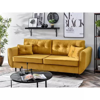 Schlafsofa LALESKA – Honig/Schwarz