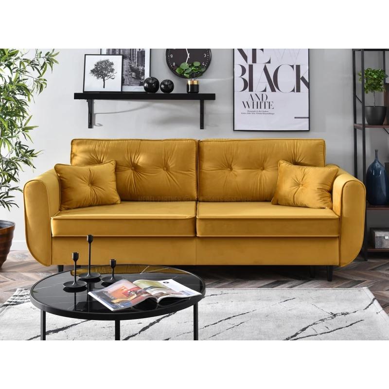 Schlafsofa LALESKA – Honig/Schwarz