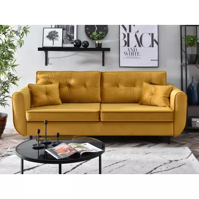 Schlafsofa LALESKA – Honig/Schwarz