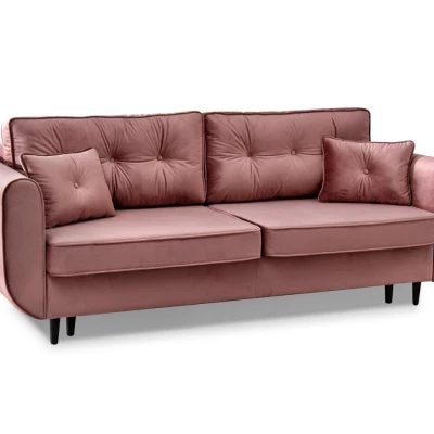 Schlafsofa LALESKA – Puderrosa/Schwarz