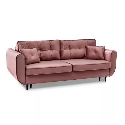 Schlafsofa LALESKA – Puderrosa/Schwarz