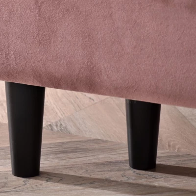 Schlafsofa LALESKA – Puderrosa/Schwarz