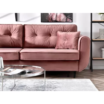Schlafsofa LALESKA – Puderrosa/Schwarz
