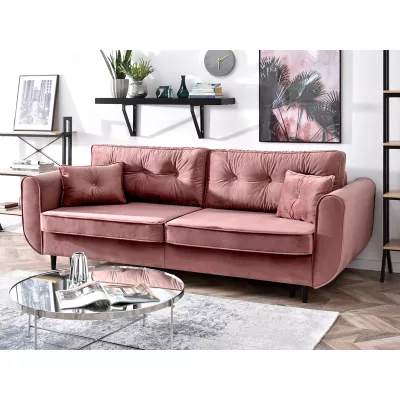 Schlafsofa LALESKA – Puderrosa/Schwarz