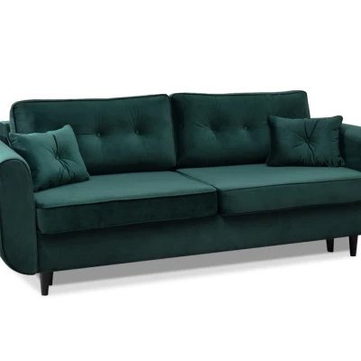Schlafsofa LALESKA – Dunkelgrün/Schwarz