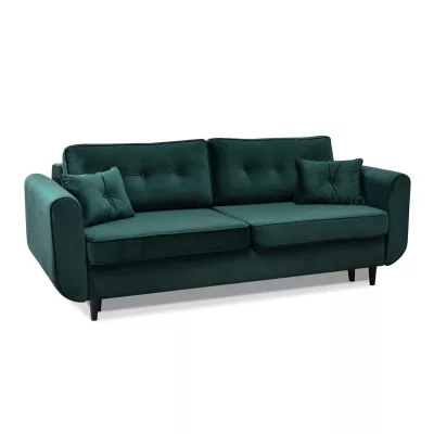 Schlafsofa LALESKA – Dunkelgrün/Schwarz