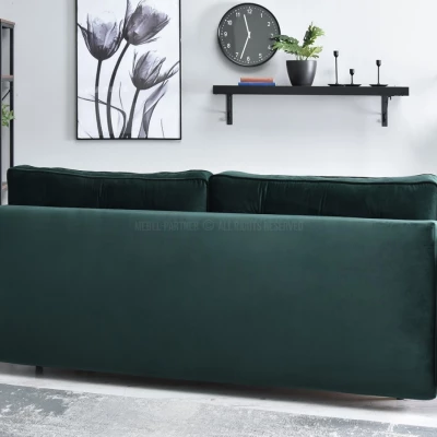 Schlafsofa LALESKA – Dunkelgrün/Schwarz