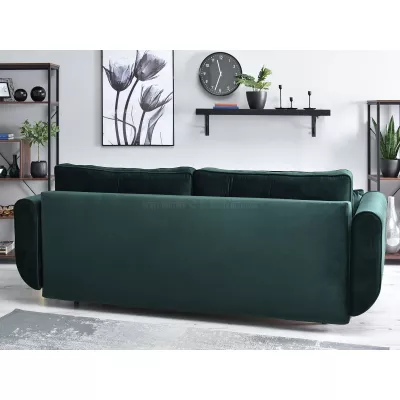 Schlafsofa LALESKA – Dunkelgrün/Schwarz