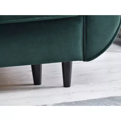 Schlafsofa LALESKA – Dunkelgrün/Schwarz