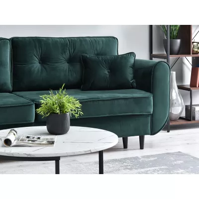 Schlafsofa LALESKA – Dunkelgrün/Schwarz