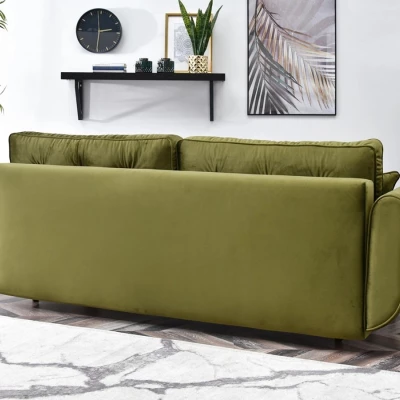 Schlafsofa LALESKA – hellgrün/schwarz