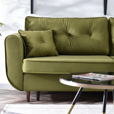 Schlafsofa LALESKA – hellgrün/schwarz