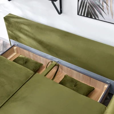 Schlafsofa LALESKA – hellgrün/schwarz