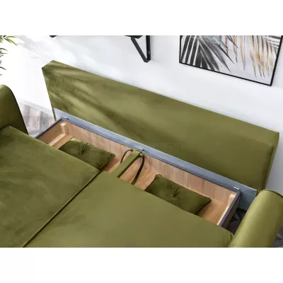 Schlafsofa LALESKA – hellgrün/schwarz