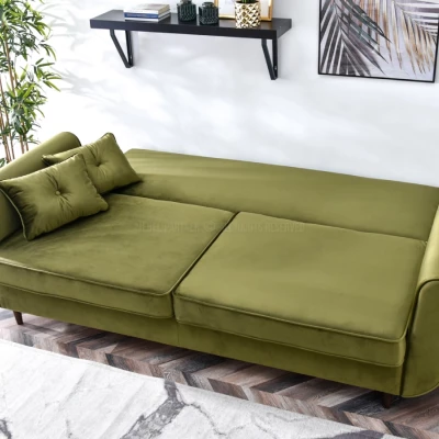 Schlafsofa LALESKA – hellgrün/schwarz