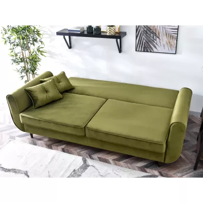 Schlafsofa LALESKA – hellgrün/schwarz