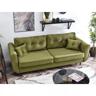 Schlafsofa LALESKA – hellgrün/schwarz