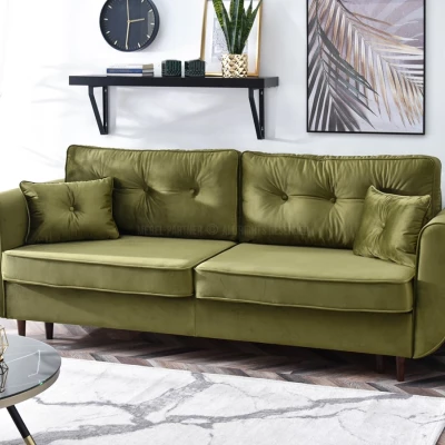 Schlafsofa LALESKA – hellgrün/schwarz
