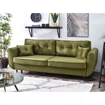 Schlafsofa LALESKA – hellgrün/schwarz