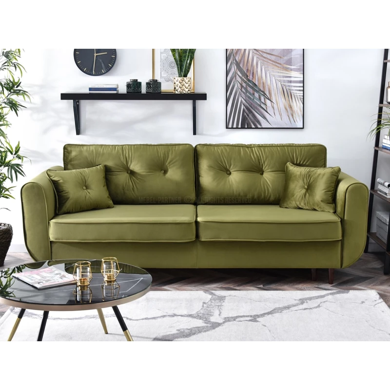 Schlafsofa LALESKA – hellgrün/schwarz
