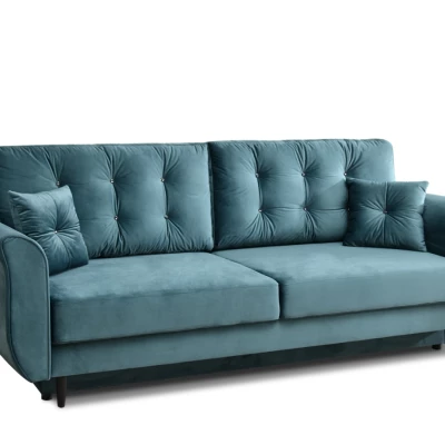 Sofa mit Stauraum PLAMEDI – Türkis/Schwarz