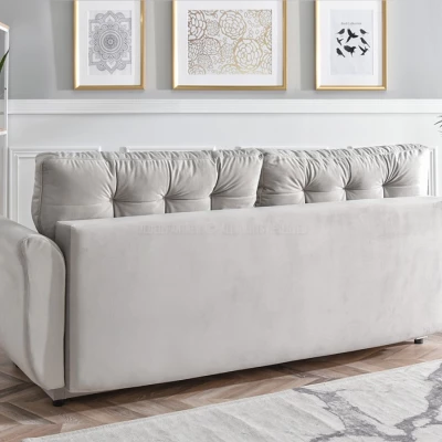 Sofa mit Stauraum PLAMEDI - grau/eiche