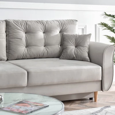 Sofa mit Stauraum PLAMEDI - grau/eiche