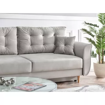 Sofa mit Stauraum PLAMEDI - grau/eiche