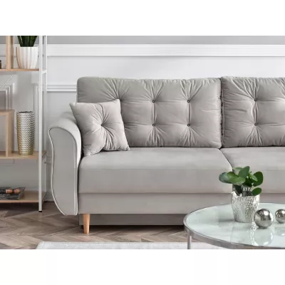 Sofa mit Stauraum PLAMEDI - grau/eiche