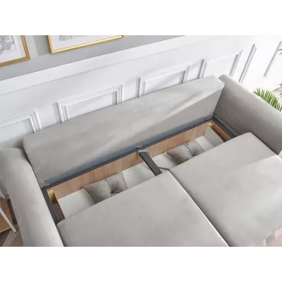 Sofa mit Stauraum PLAMEDI - grau/eiche