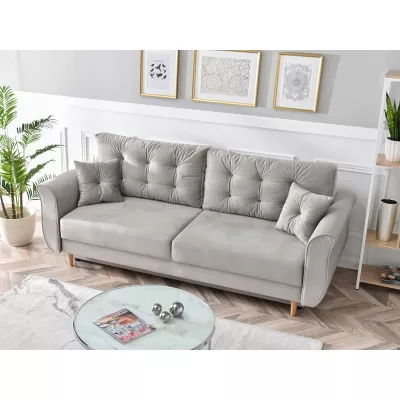 Sofa mit Stauraum PLAMEDI - grau/eiche