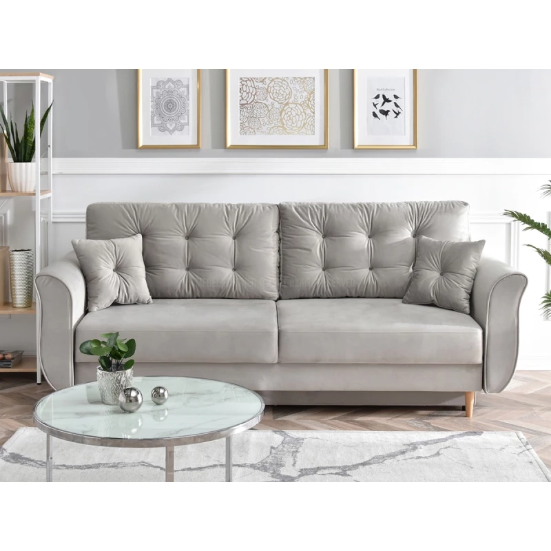Sofa mit Stauraum PLAMEDI - grau/eiche