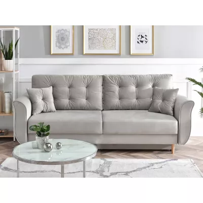 Sofa mit Stauraum PLAMEDI - grau/eiche