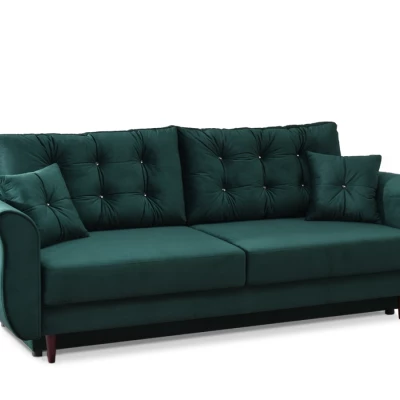 Sofa mit Stauraum PLAMEDI - grün / walnuss