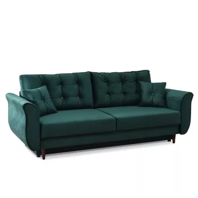 Sofa mit Stauraum PLAMEDI - grün / walnuss