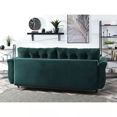Sofa mit Stauraum PLAMEDI - grün / walnuss