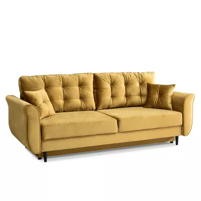 Sofa mit Stauraum PLAMEDI - Gold/Schwarz