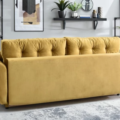 Sofa mit Stauraum PLAMEDI - Gold/Schwarz