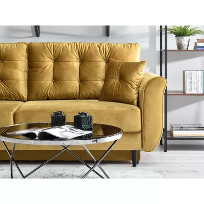 Sofa mit Stauraum PLAMEDI - Gold/Schwarz