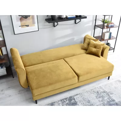 Sofa mit Stauraum PLAMEDI - Gold/Schwarz