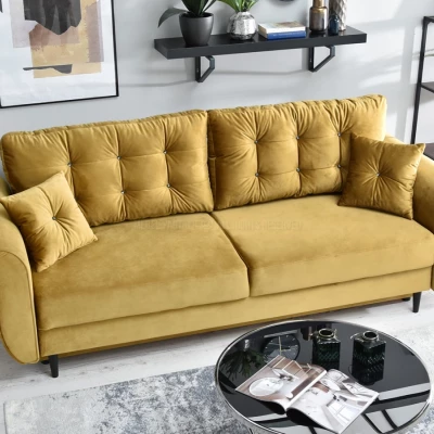 Sofa mit Stauraum PLAMEDI - Gold/Schwarz