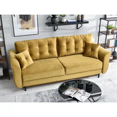 Sofa mit Stauraum PLAMEDI - Gold/Schwarz