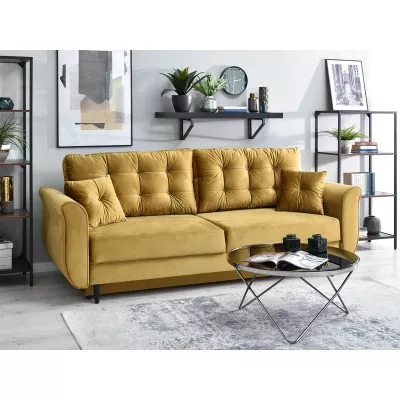 Sofa mit Stauraum PLAMEDI - Gold/Schwarz