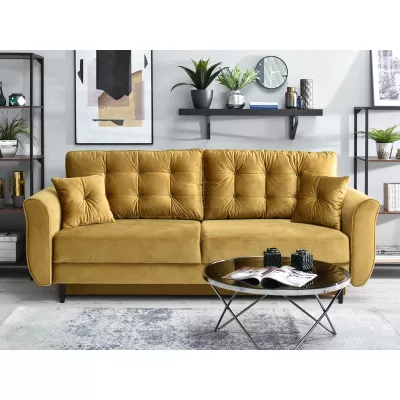 Sofa mit Stauraum PLAMEDI - Gold/Schwarz